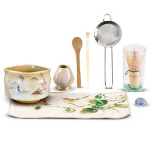 말차 거품기 세트 u2013 다도 그릇 플러스 8피스 상자 스타터 & 대나무 선물 및 라떼용 녹차 전통 체 스쿱 키트 스푼