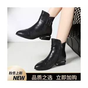 여성패션 플랫워커 리얼 가죽 통굽 앵클부츠 가을 겨울 뾰족코 펌프스 빈티지 기모 워커 DL4