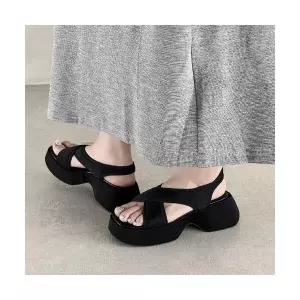 여성패션 스트랩 샌들 통굽 여름 아웃도어 키높이 비치화 크로스백 로마슈즈 ML 다옴2 DL5