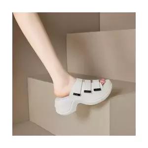 여성패션 스트랩 샌들 키높이 일자 슬리퍼 여름 아웃도어 캐주얼 통굽 MJ 다옴2 DL5