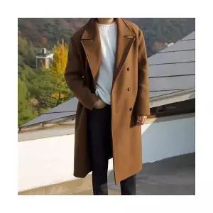 남자 하프 코트 모직 도톰한 솔리드 오버핏 원픽1