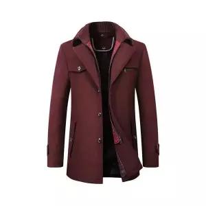 남자 하프 코트 이중넥 모직 캐주얼 도톰 원픽1