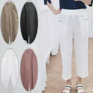 칠부리넨와이드바지 할머니여름바지 선물 (8784054A)