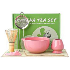 말차 거품기 세트 볼 스파우트 및 위한 대나무 키트 스쿱 체 포함된 애호가를 스틸 7개 스테인리스 선물 식용 홀더가