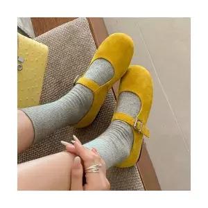 여성 센스있는 레이스 원피스 프렌치 라운드 펌프스 빅사이즈 플랫 단화 일자 버클 메리제인 실버 스틸레토