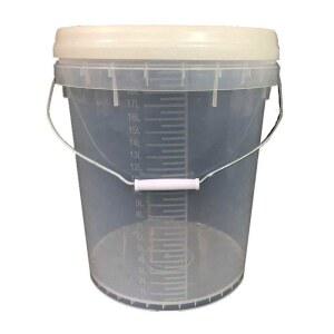 눈금 1L 투명통 부착 플라스틱 계량 양동이 물통 버켓 반투명 20L