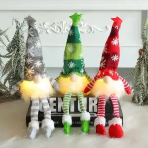 노엘 LED 포레스트 요정 산타 장식 스칸다식 트리 소품 크리스마스 무드등 선물