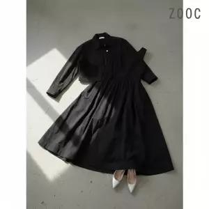 ZOOC ZOOC 니트 블록 자켓 슬리브리스 원피스 BK_Z251MSE001