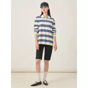 빈폴 BEANPOLE LADIES 스트라이프 럭비 티셔츠 블루 BF5741C50P 442372