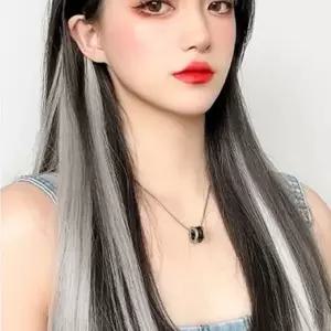 포인트 헤어피스 투톤 붙임머리 브릿지 부분가발