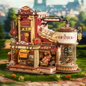 ROKR 선물공장 diy 조립 퍼즐 EAB01 수제 나무 모델 3D 입체 로보타임