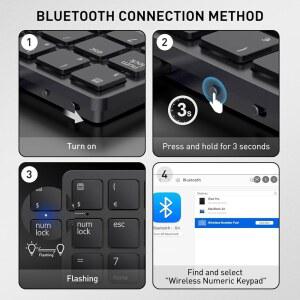 HAVIT BLUETOOTH 26 미니 무선 휴대용 키패드 숫자 금융 충전식 회계 패드