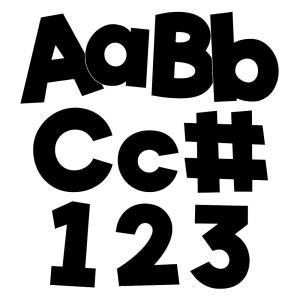 카슨 델로사 219피스 블랙 컷아웃 문자, 4인치 대문자 및 소문자 알파벳, 숫자, 구두점, 게시판, 파티,