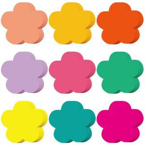 Geeee 108개 컬러풀한 3.5인치 꽃 컷아웃 종이 봄 여름 게시판 장식 공예 DIY 교사용 학교 사무실 칠판