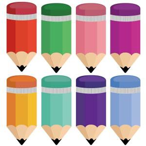 학교로 돌아가기 장식, 72개의 PCS 컬러풀 연필 컷아웃 및 이름표, 게시판용 교실 벽, 사물함 또는 문,