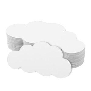 100개의 흰색 구름 컷아웃, 두꺼운 종이 모양 다이 컷아웃 양면 벽 장식 공예 벽지 교실 게시판 보육실용
