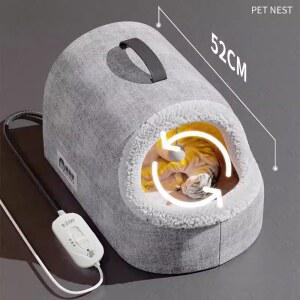 전기 난방 숨숨집 클로즈 고양이 장판 겨울철 전기장판 그레이 보온집 매트리스 반려묘 온실