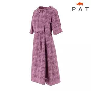 [PAT 여성] 라운드 프릴넥 체크 원피스_1K42805