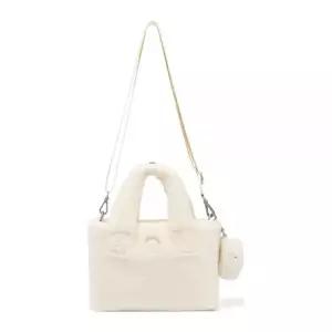 내셔널지오그래픽 여성 뽀글이 양털 가방 덤블 토트백 아이보리 MNS