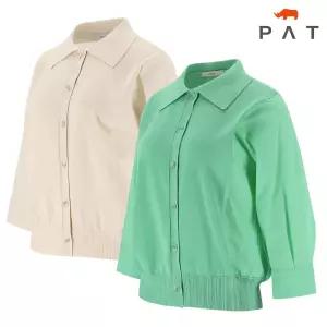 [PAT 여성] 프리미엄 니트패치 블루종 블라우스_MK42503