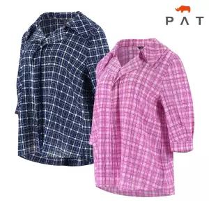 [PAT 여성] 체크 코튼 프릴 블라우스_1K42508