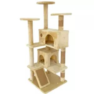 한층뚝딱 고양이 터널 숨숨집 중형 8단 캣타워 베이지 BNA