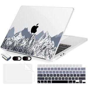 2026 M5 맥북 에어 13인치 케이스 2025 2024-2022 A3449 M4 A3240 M3 A311 M2 A2681, 키보드 커버, 화면 보호기, 웹캠 커버 및 타입-C OTG, 마운틴 스케치와 호환됩니다