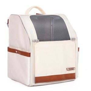 펫시크 대형 고양이 캐리어 백팩, 통기성 메쉬가 있는 그늘진 작은 강아지 하이킹, 여행, 야외, 흰색을 위한 부드러운 측면 안전 애완동물 백팩