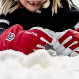 헤스트라 여아 어린이 스키 장갑 방수 썰매 레드 4 BNA