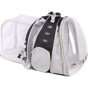 최대 20파운드의 대형 고양이와 소형 강아지를 위한 듀얼 익스텐션 반려동물 백팩 캐리어, 투명 우주 캡슐 우주비행사 버블 윈도우 수의사 여행 방문 가방