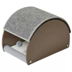 펫토리아 고양이 숨숨집 카펫 스크래쳐 원목 하우스 BNA