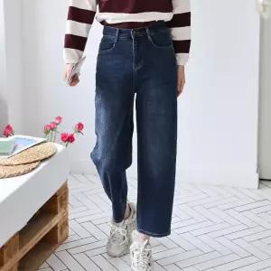 [신상오픈런]여성 가을 배기진 뒷밴드 빅사이즈 스판 청바지 (40818279)