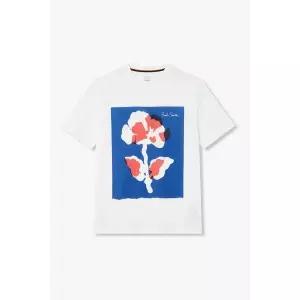 폴스미스 플라워 프린트 크루넥 티셔츠 5715327002