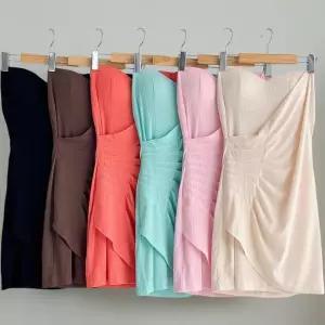 [신상오픈런]여성 파티 드레스 셔링 튜브탑 글램 미니원피스 6가지 색상 (39386798)