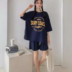 [신상오픈런]박스반팔티 레터링 빅사이즈 밴딩 투피스 끈반바지 (31993197)