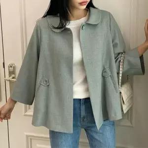 [신상오픈런]봄아우터 중년 미시룩 에이라인 여유분량 팔부자켓 (31621720)