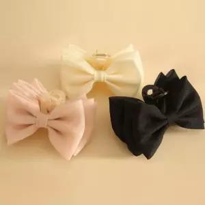 여성 올림머리 반묶음 예쁜 헤어 스타일 쉬폰 집게핀 리본집게핀 심플한핀 가을집게핀