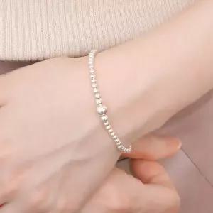 92.5팔찌 925 실버 데일리 볼 스트링 밴딩 은 팔찌