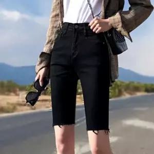 핏이 예쁜 여자 신축성 블랙 하이웨스트 스판 반바지