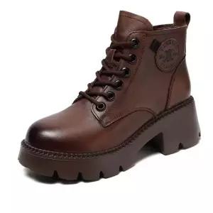 소가죽 워커 통굽 하이탑 앵클 라이더 마틴 키높이