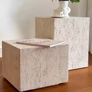 사각스탠드 전시 매대 선반 석회석 대리석 매장 진열대 장식