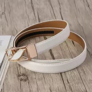 벨트 자동버클 소가죽 골드화이트 여성 캐주얼벨트