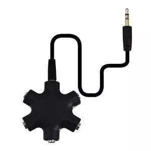 5포트 스트레오 분배기 오디오 AUX 연결 3.5파이 공유