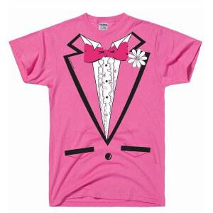 더티라그즈 남성용 핑크 턱시도 티셔츠 - 재미있는 셔츠 그래픽 티 코스튬 티셔츠와 보타이 빈티지