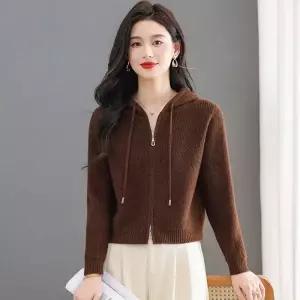 니트 집업 상의 카디건 봄가을 숏 여자티 후드 아웃도어 맨투맨 원템3