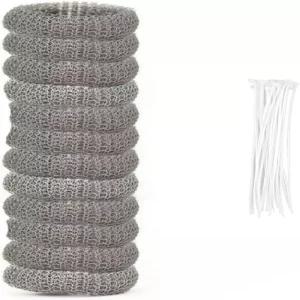 세탁기 배수 호스용 스테인리스 보푸라기 트랩 - 세탁 싱크대 및 배수구 보호용 케이블 타이가 있는 메쉬