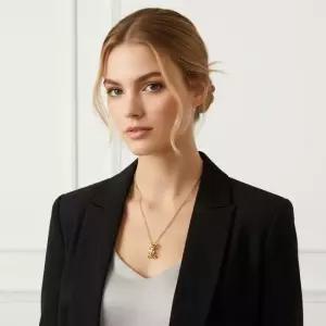 822754 Y1500 8030 카산드라 모노그램 링 펜던트 목걸이