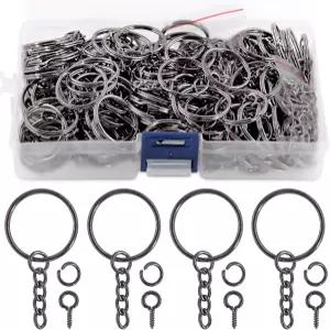 체인이 있는 150Pcs 열쇠고리와 보석 발견을 위한 나사 핀이 점프 링을 포함한 Swpeet 450Pcs 1인치 25mm