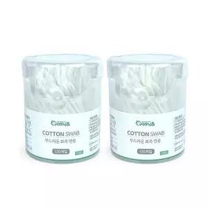 부드러운 뾰족면봉 섬세한 양면 메이크업 화장용 120P 2개