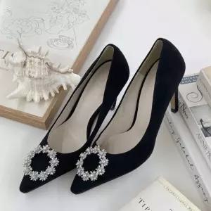 니트구두 눈꽃 모양 큐빅장식 포인트 스웨이드 소재 펌프스